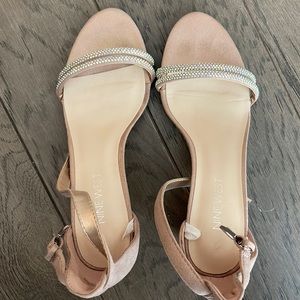 Nine West Muted Pink Sparkle Chunky Heels